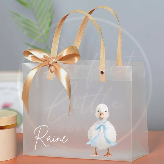 Frosted Gift Bag - Large Bow Duckling