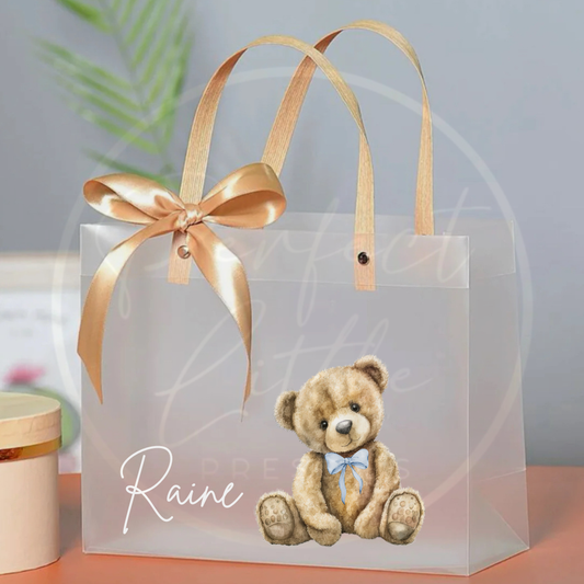 Frosted Gift Bag - Bow Tie Bear