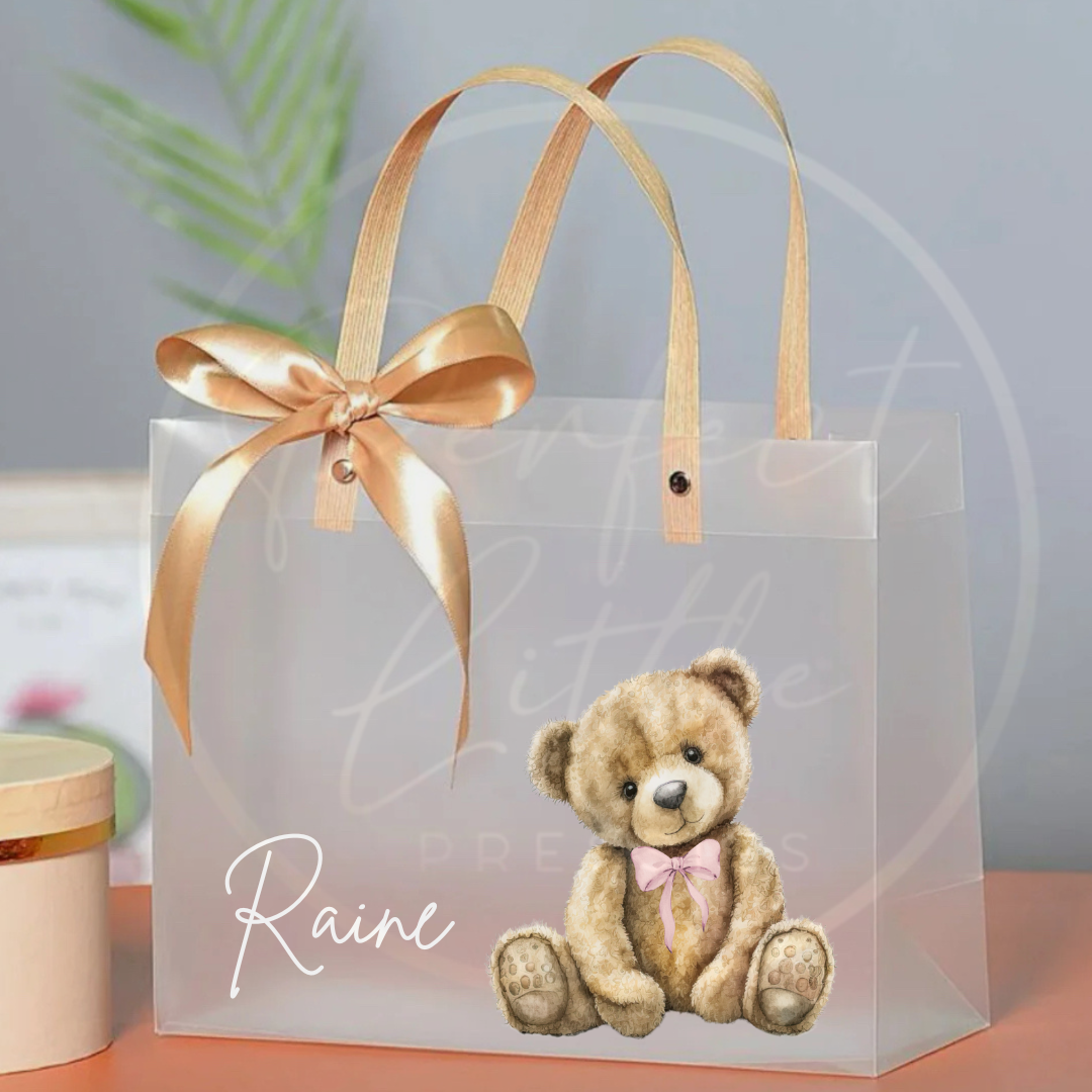 Frosted Gift Bag - Bow Tie Bear