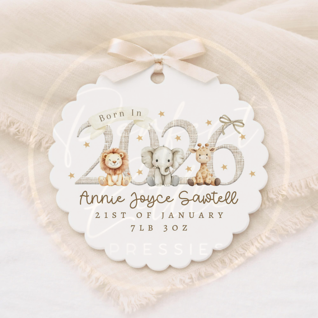 Baby - Born In 2026 Scallop Edge Disc