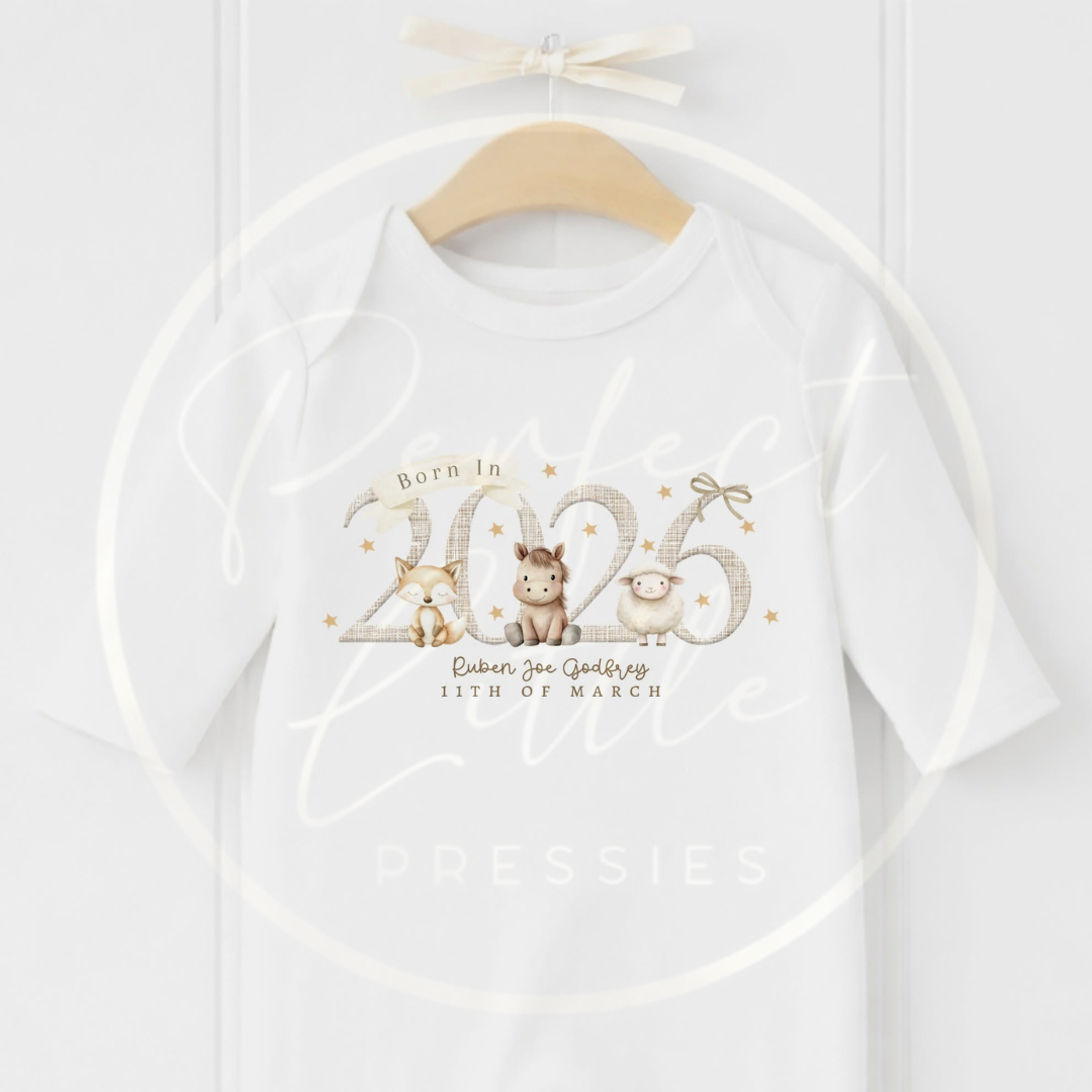 Baby - Born In 2026 Animal Sleepsuit