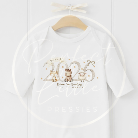 Baby - Born In 2026 Animal Sleepsuit