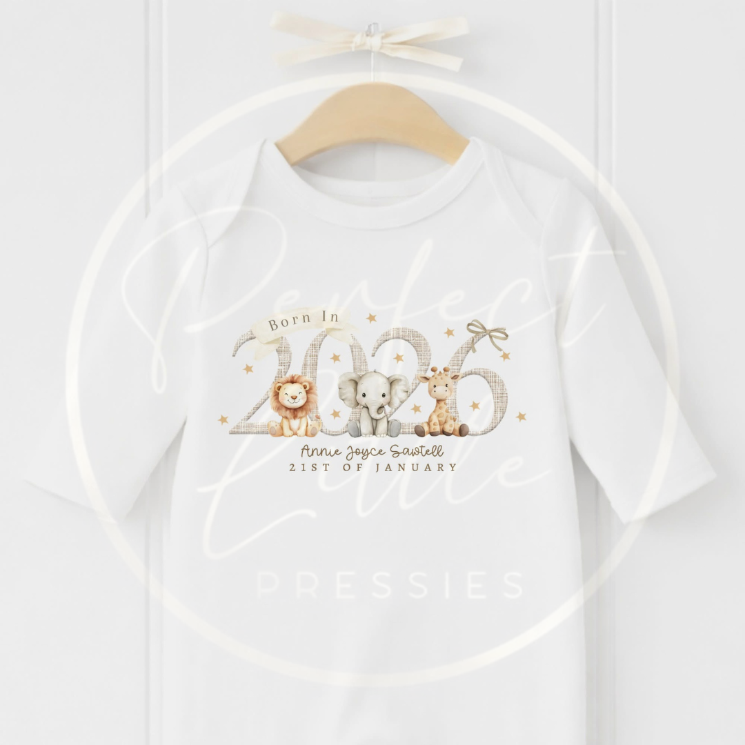 Baby - Born In 2026 Animal Sleepsuit