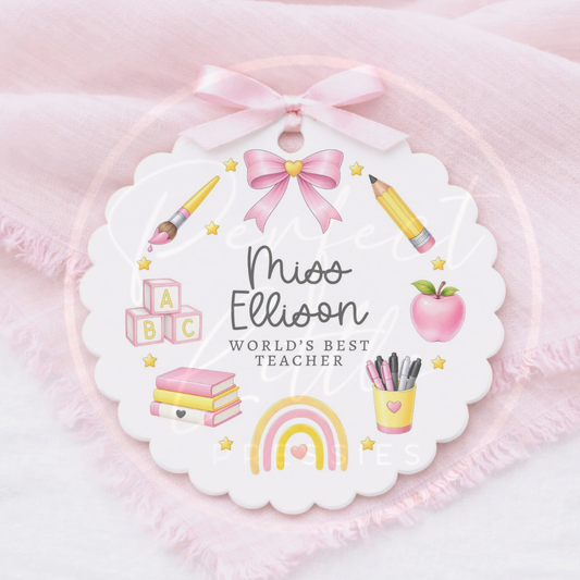 Teacher - Wreath Design Acrylic Disc