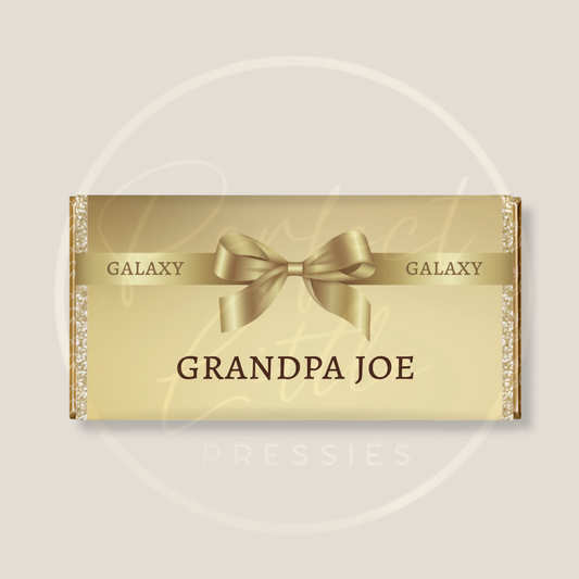 Chocolate Wrapper - Gold Bow