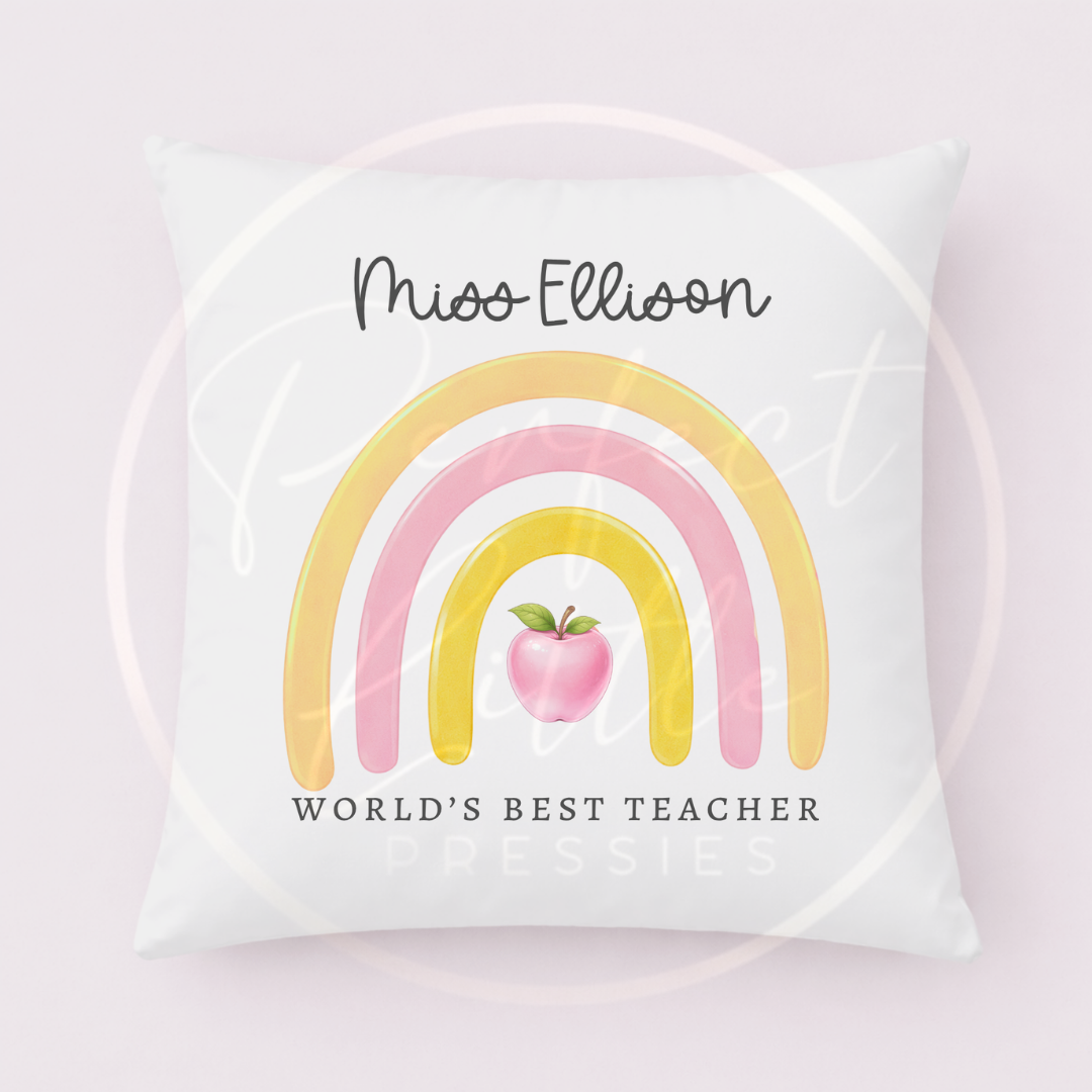 Teacher - Apple Rainbow Cushion Cover