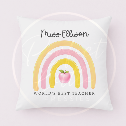 Teacher - Apple Rainbow Cushion Cover