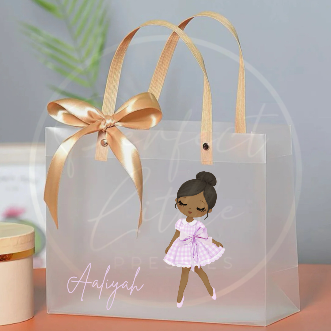 Frosted Gift Bag - Purple Gingham Dress Dolly