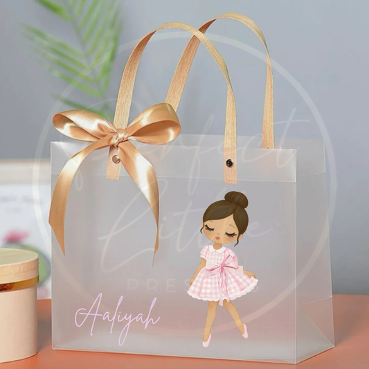 Frosted Gift Bag - Pink Gingham Dress Dolly