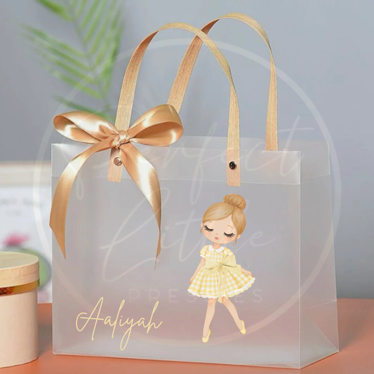 Frosted Gift Bag - Yellow Gingham Dress Dolly