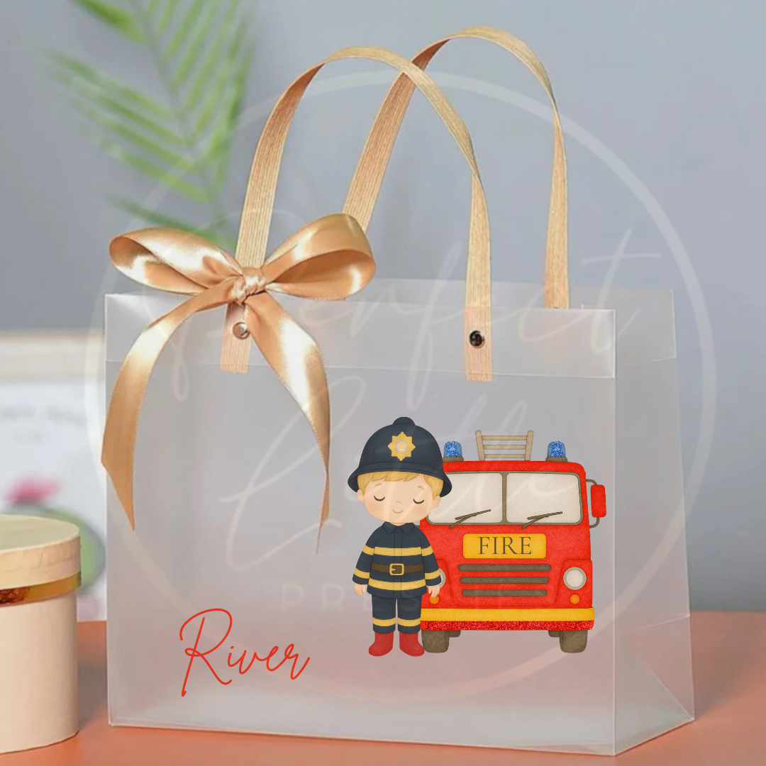 Frosted Gift Bag - Fireman