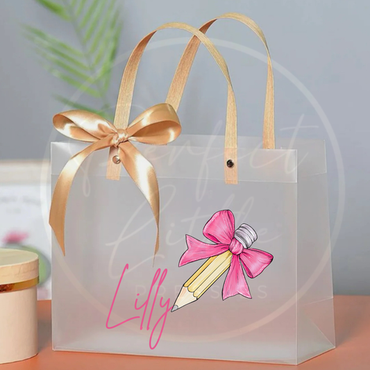 Frosted Gift Bag - Bow Pencil
