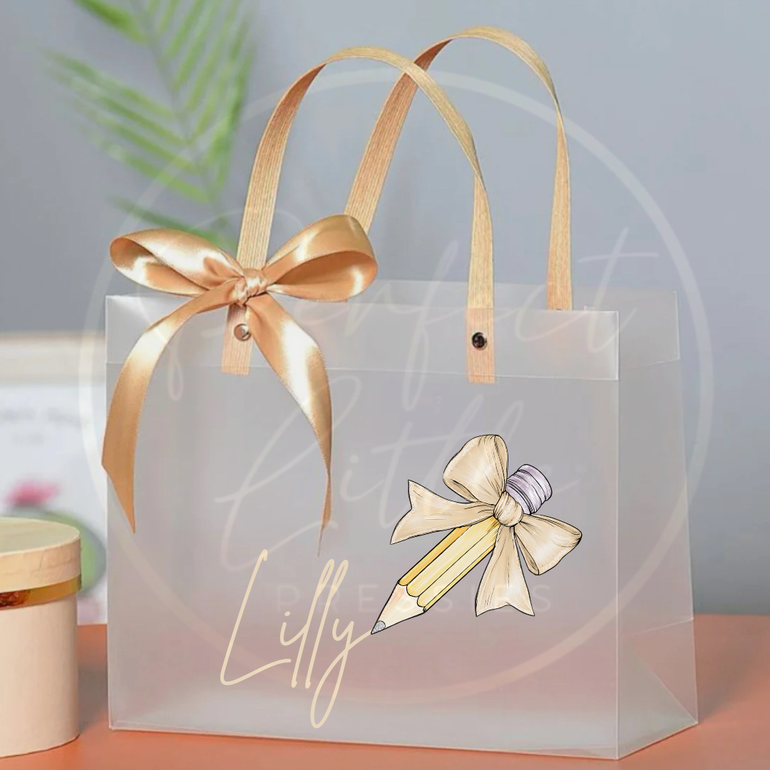 Frosted Gift Bag - Bow Pencil