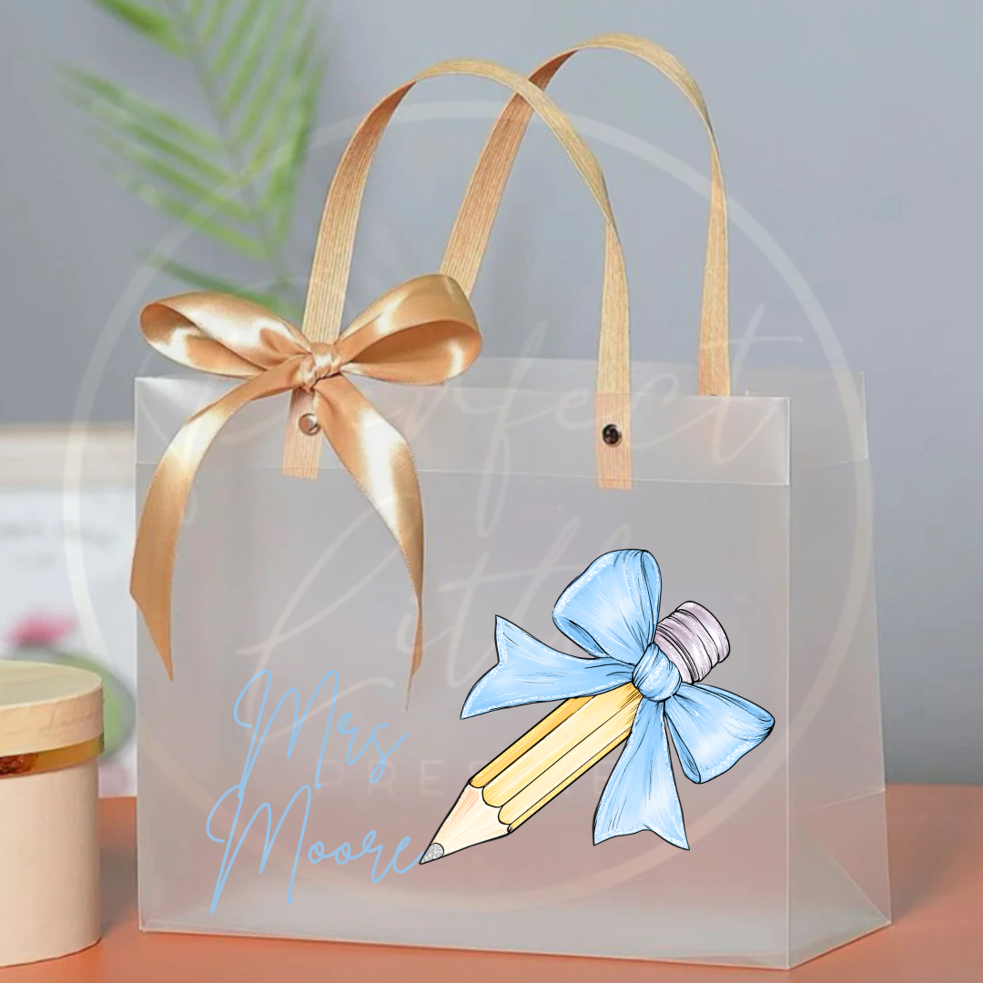 Frosted Gift Bag - Bow Pencil