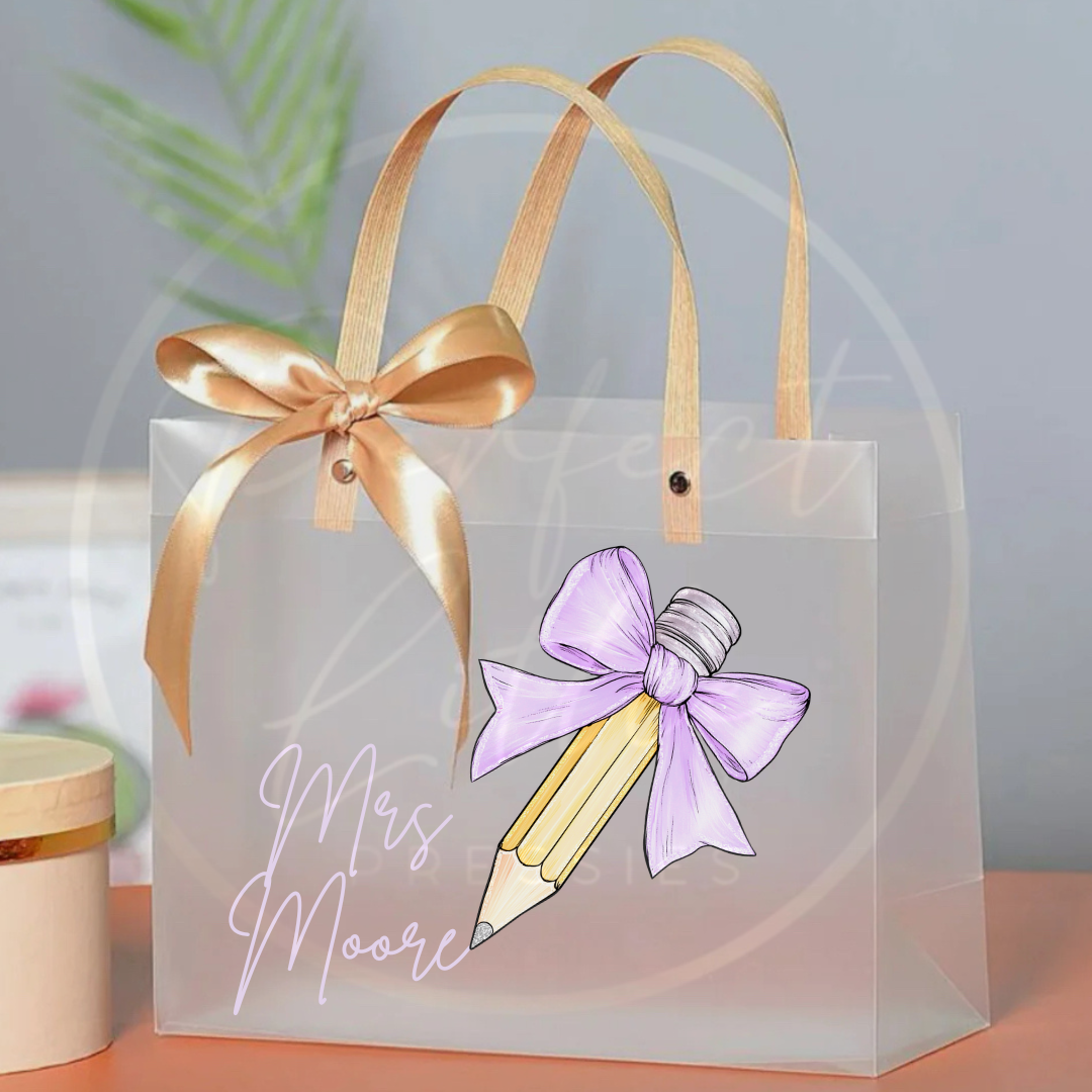 Frosted Gift Bag - Bow Pencil