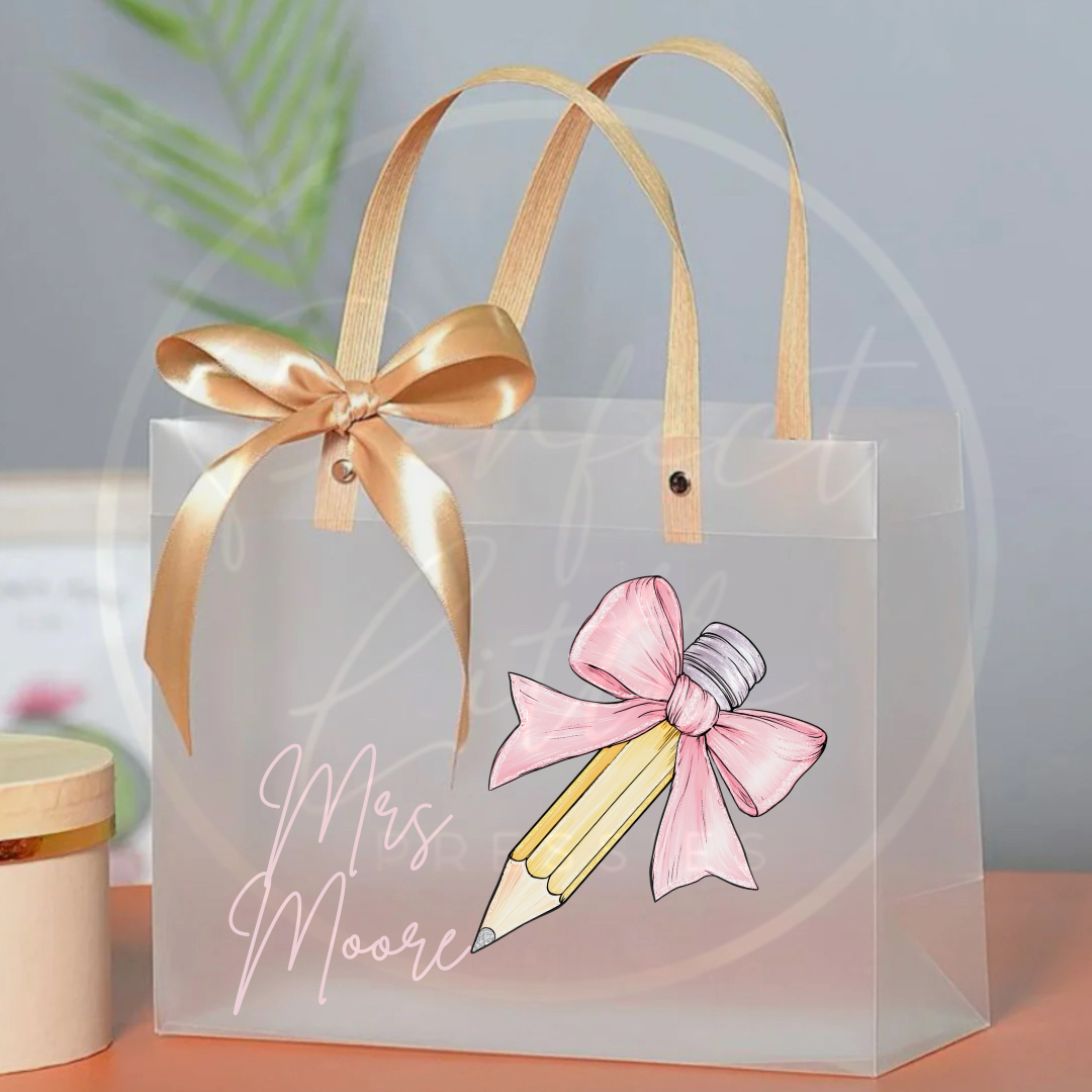 Frosted Gift Bag - Bow Pencil