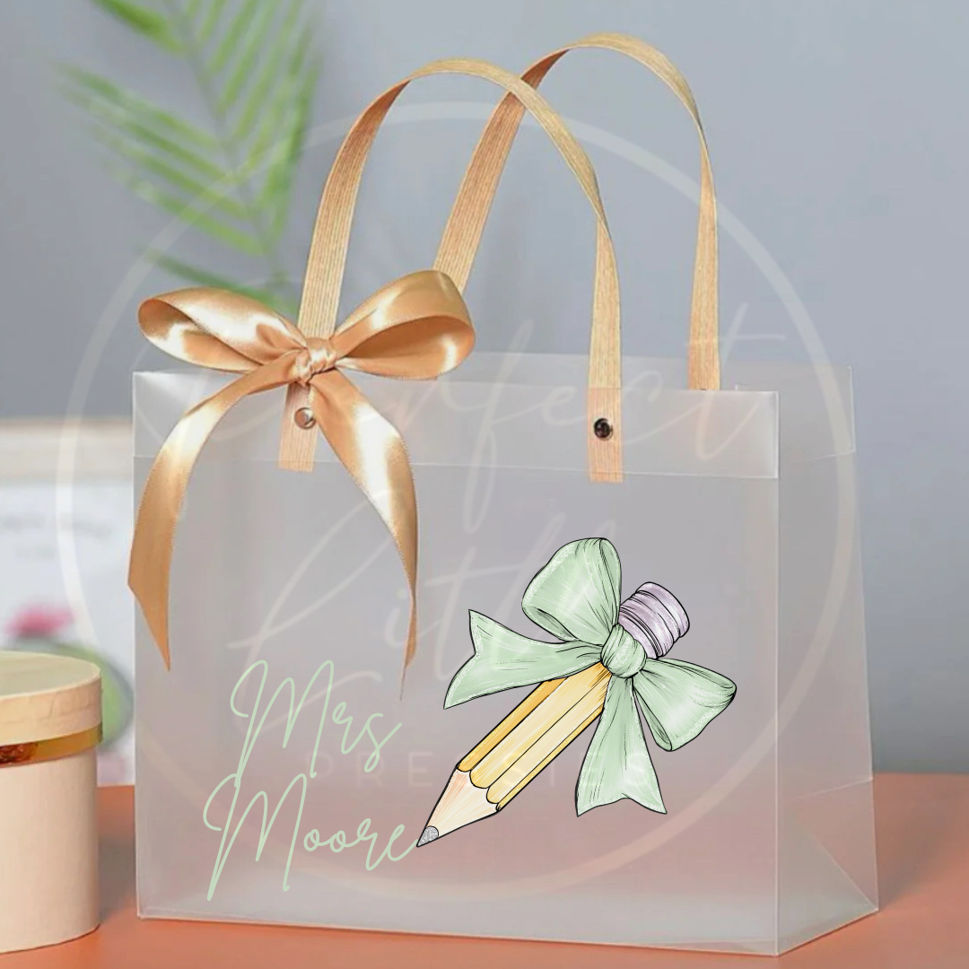 Frosted Gift Bag - Bow Pencil