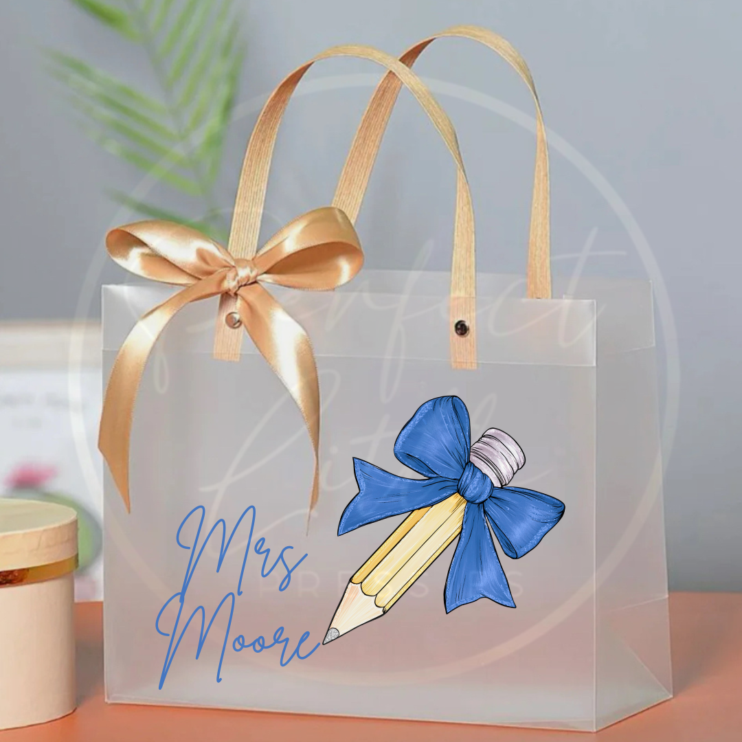 Frosted Gift Bag - Bow Pencil