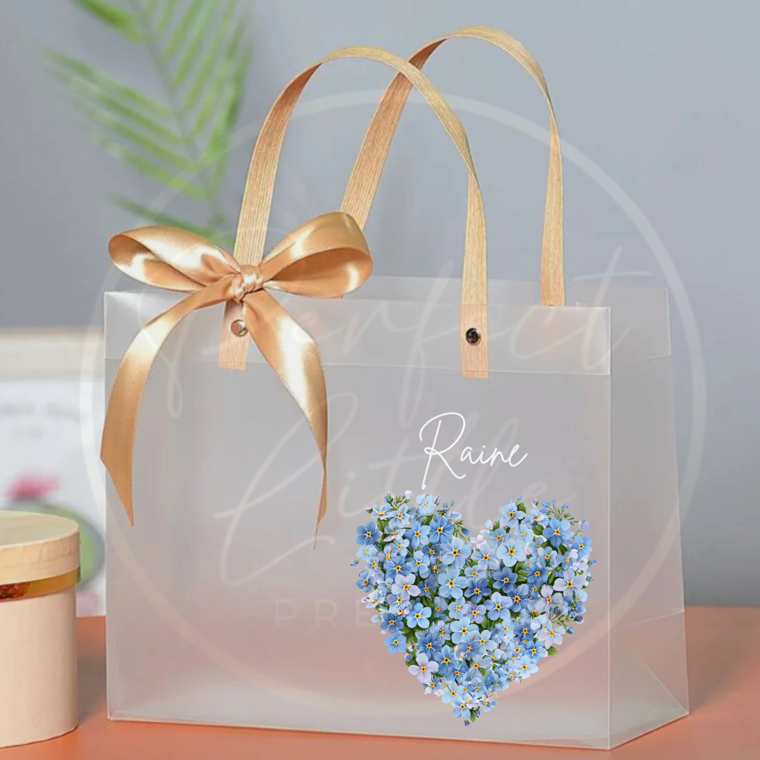Frosted Gift Bag - Floral Heart