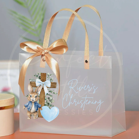 Frosted Gift Bag - Blue Flopsy Christening