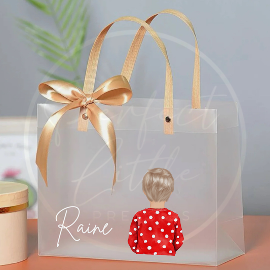 Frosted Gift Bag - Polka Dot Jumper Boy