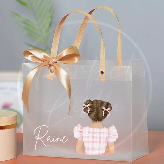 Frosted Gift Bag - Pink Check Dress
