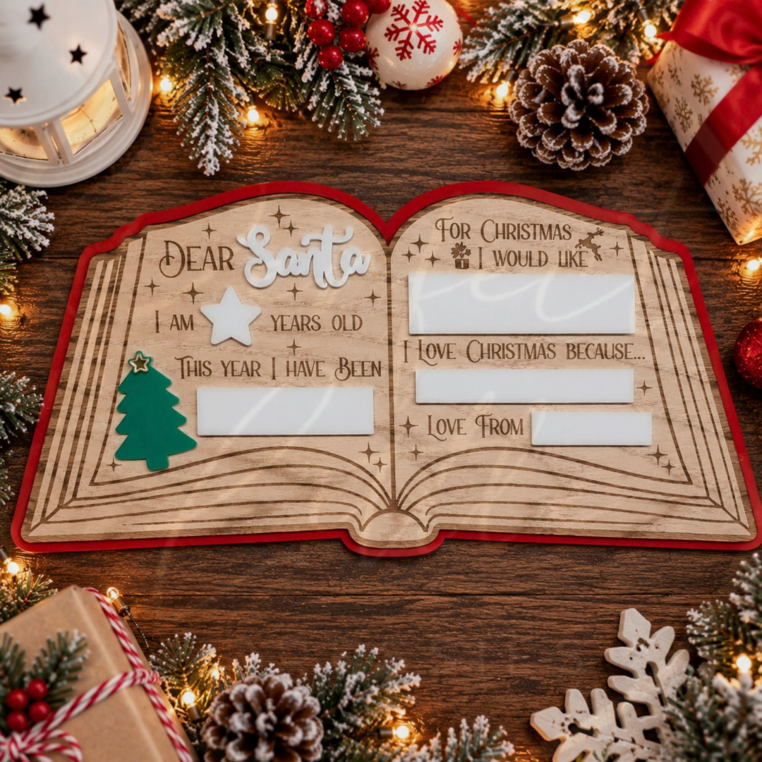 Christmas - Open Book Red Outline