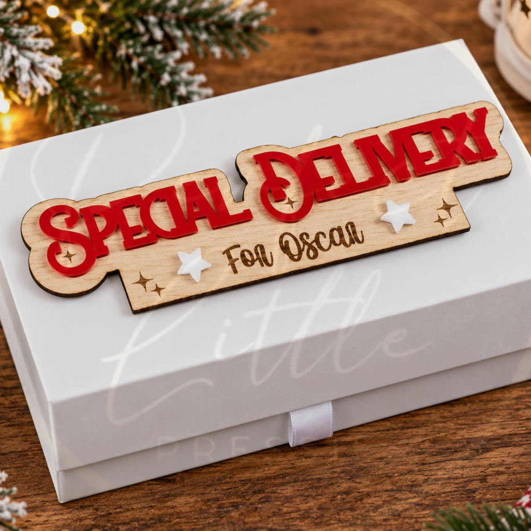 Christmas - Special Delivery Red Double Layered Sign