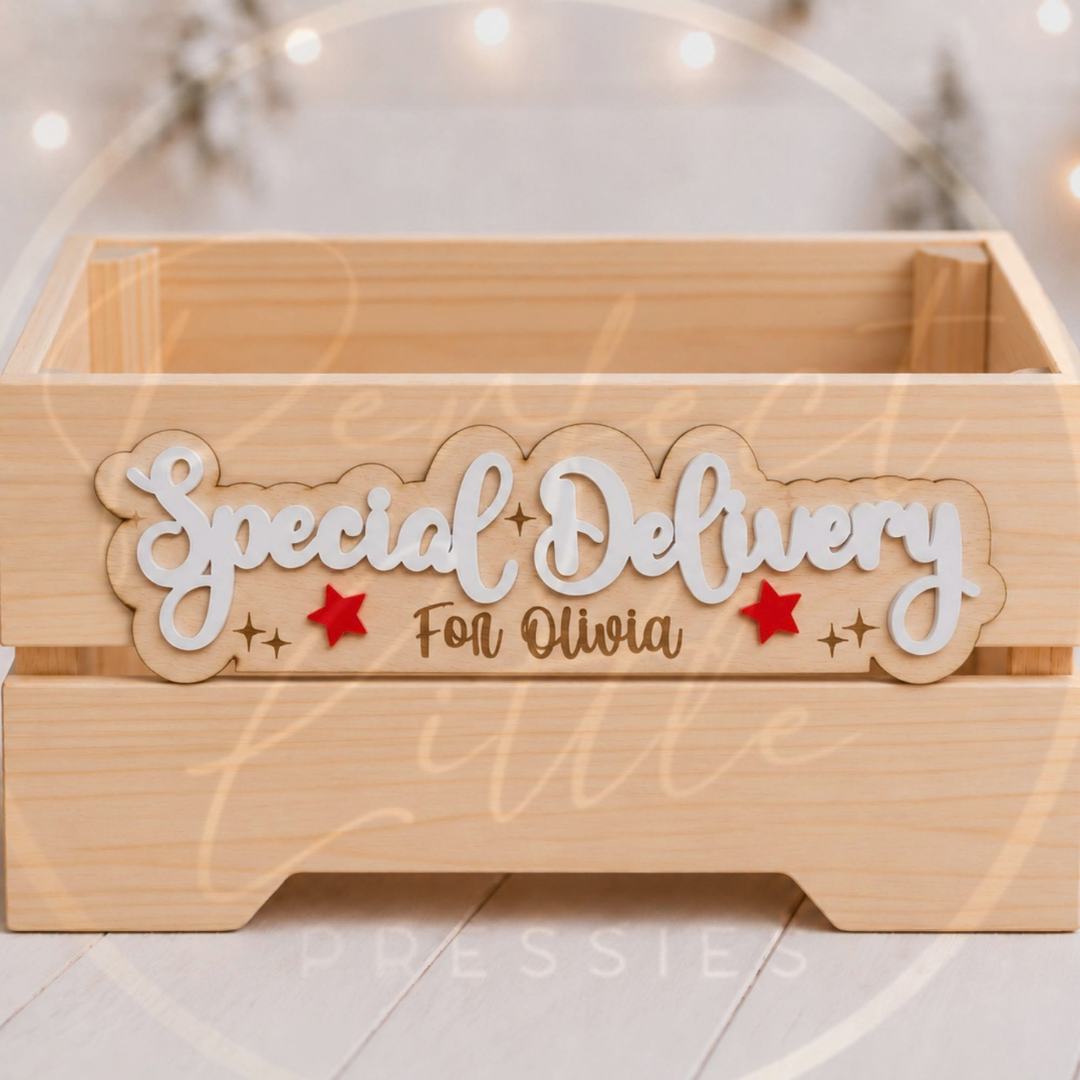 Christmas - Special Delivery Double Layered White Sign
