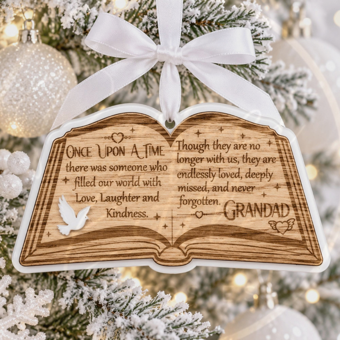 Christmas - Open Book Memorial Bauble