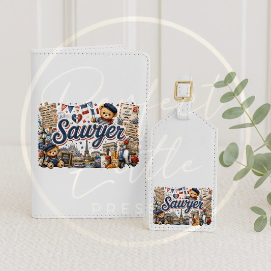 Passport Cover/Luggage Tag Set - Little France Bear