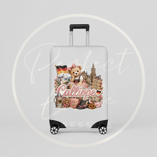 Suitcase Cover - Pink Little Germany Bear