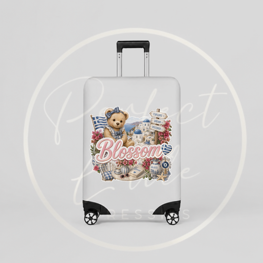 Suitcase Cover - Pink Little Greece Bear