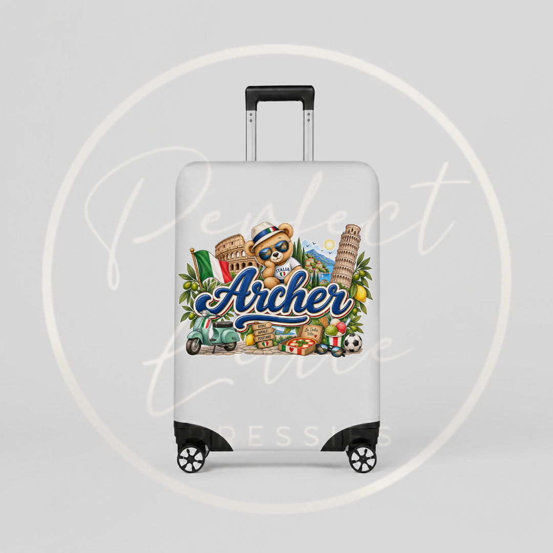 Suitcase Cover - Little Italy Bear