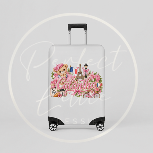 Suitcase Cover - Pink Little France Bear