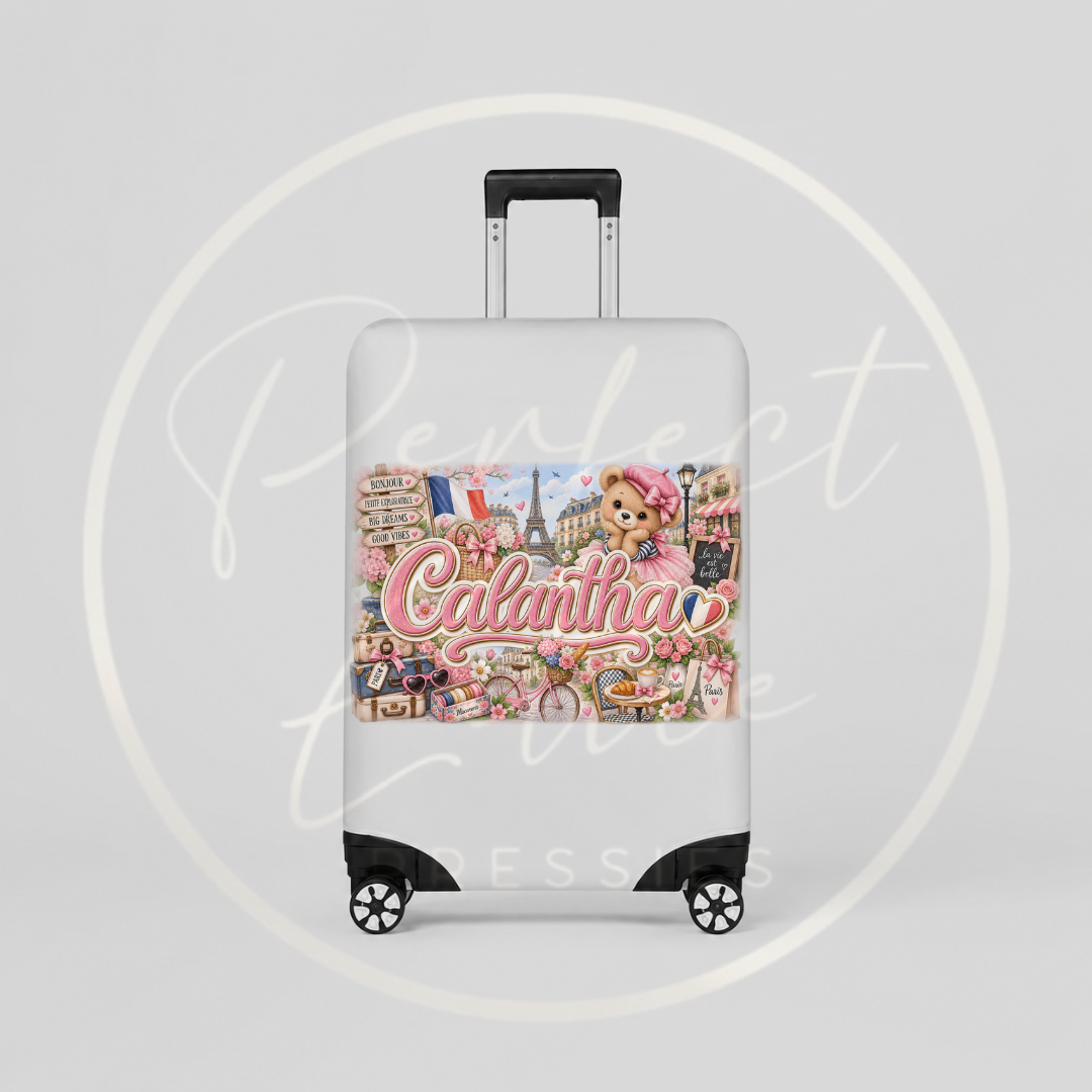Suitcase Cover - Full Pink Little France Bear