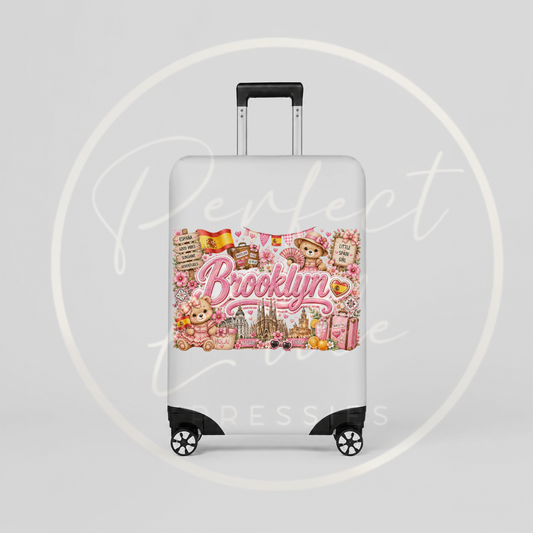 Suitcase Cover - Pink Little Spain Bear