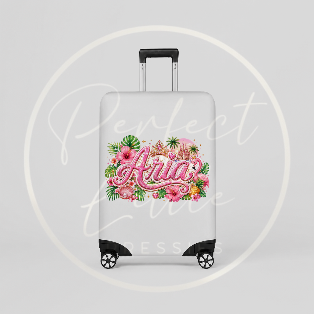 Suitcase Cover - Pink Tropical Paradise