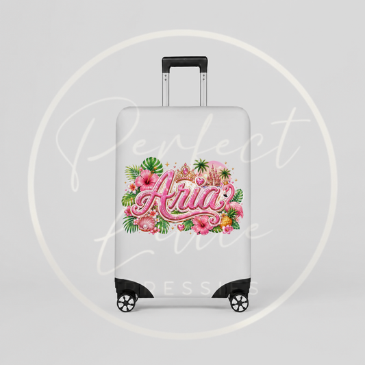 Suitcase Cover - Pink Tropical Paradise