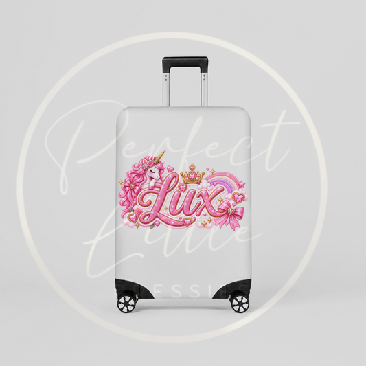 Suitcase Cover - Pink Sparkle Unicorn