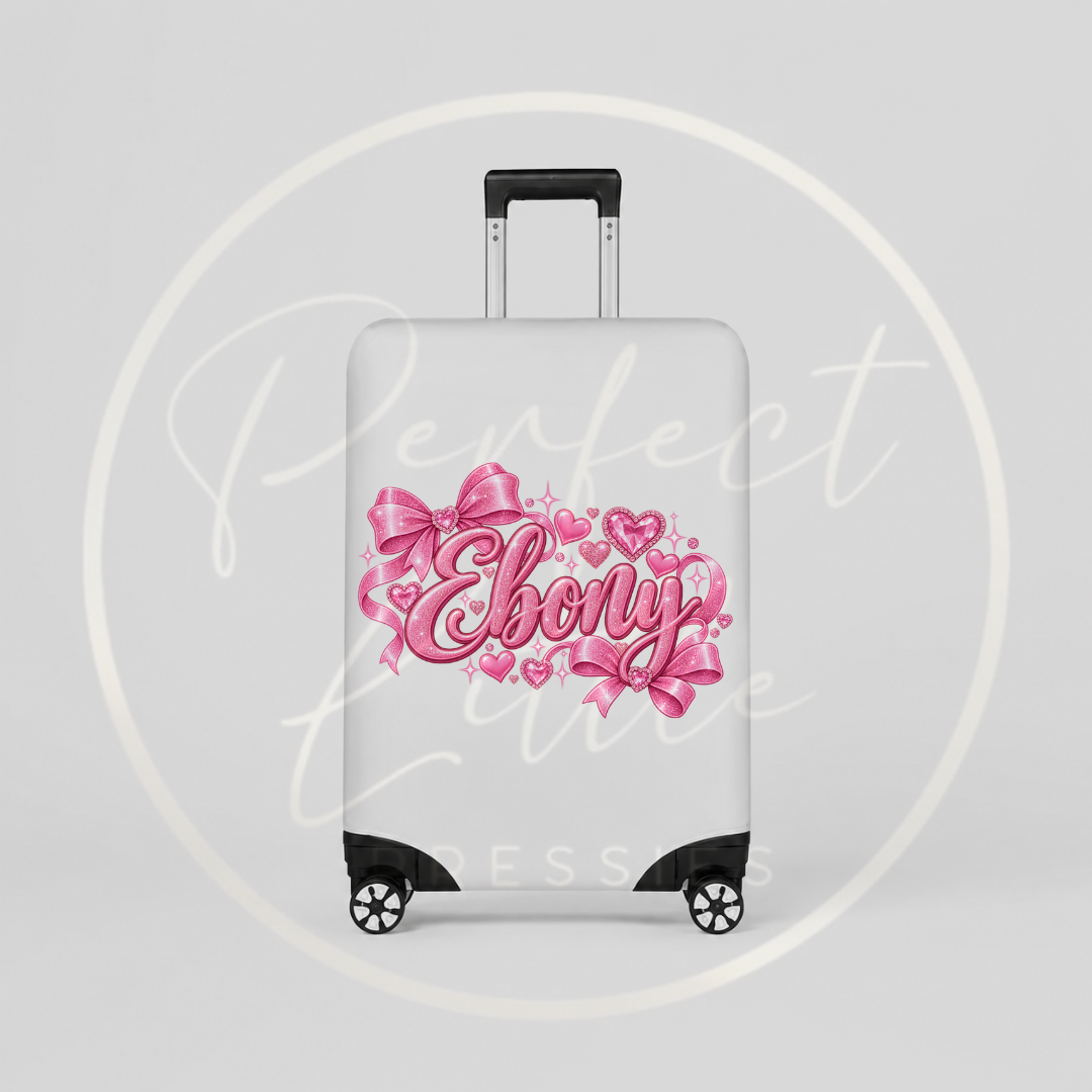Suitcase Cover - Pink Sparkle Pearls