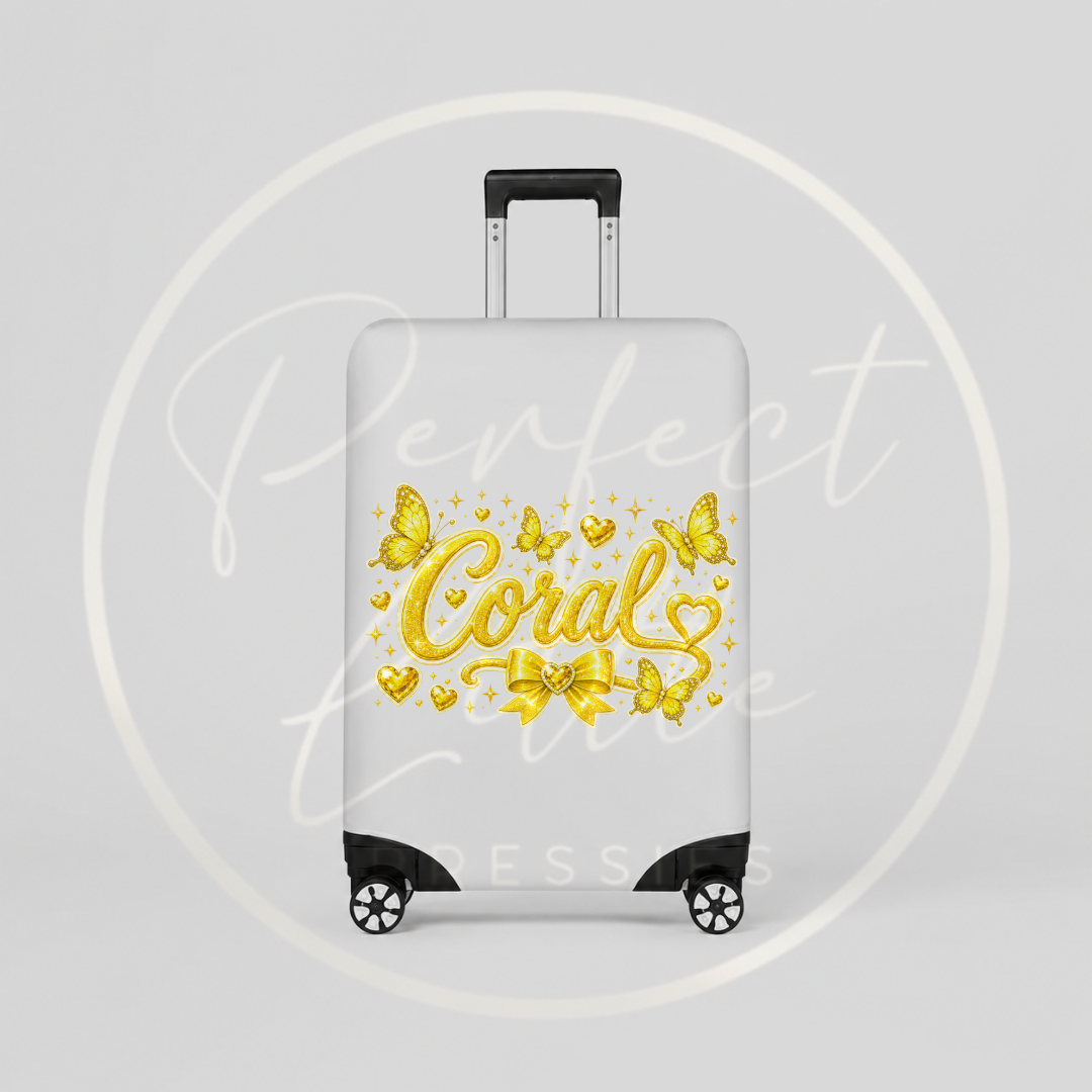Suitcase Cover - Yellow Sparkle