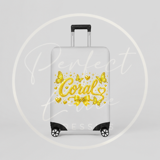 Suitcase Cover - Yellow Sparkle