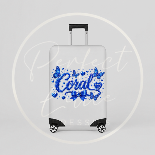 Suitcase Cover - Sapphire Blue Sparkle