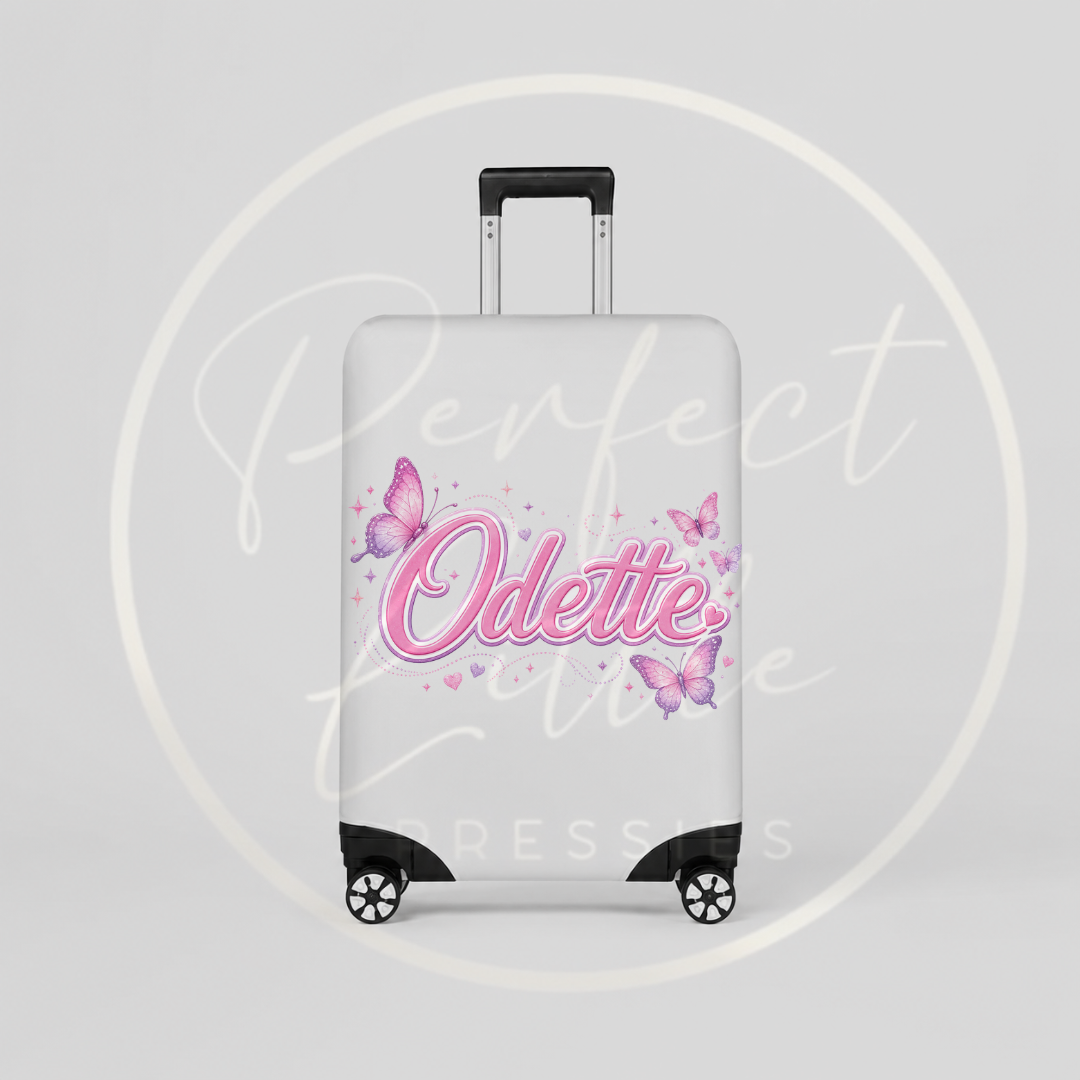 Suitcase Cover - Pink/Purple Butterfly