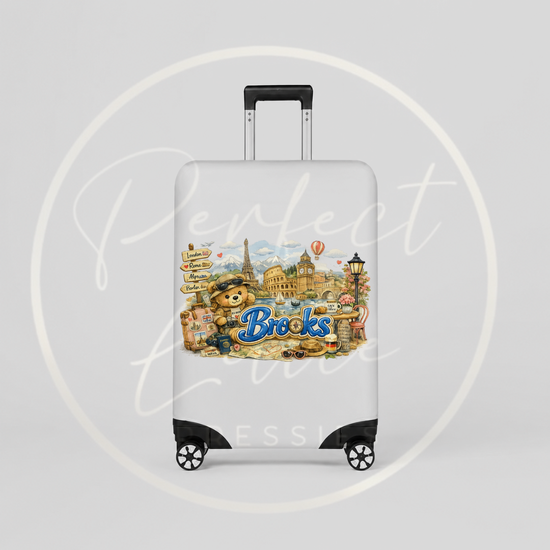 Suitcase Cover - Vintage Little Europe Bear