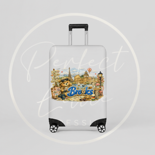 Suitcase Cover - Vintage Little Europe Bear