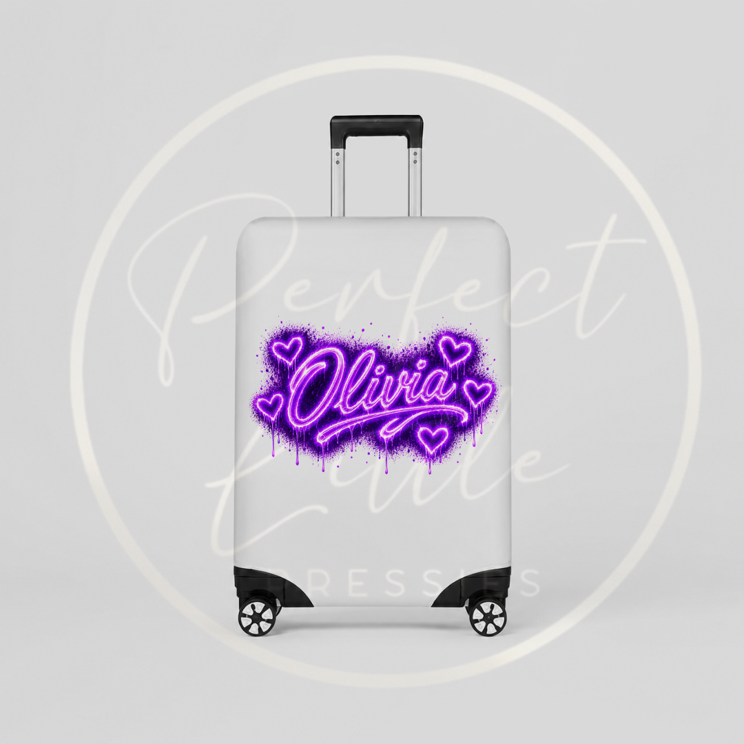 Suitcase Cover - Purple Graffiti