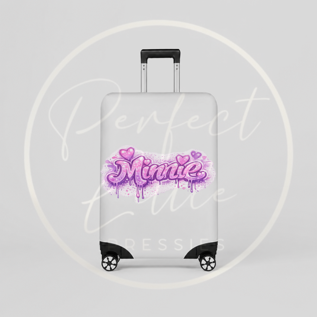 Suitcase Cover - Light Pink/Purple Graffiti
