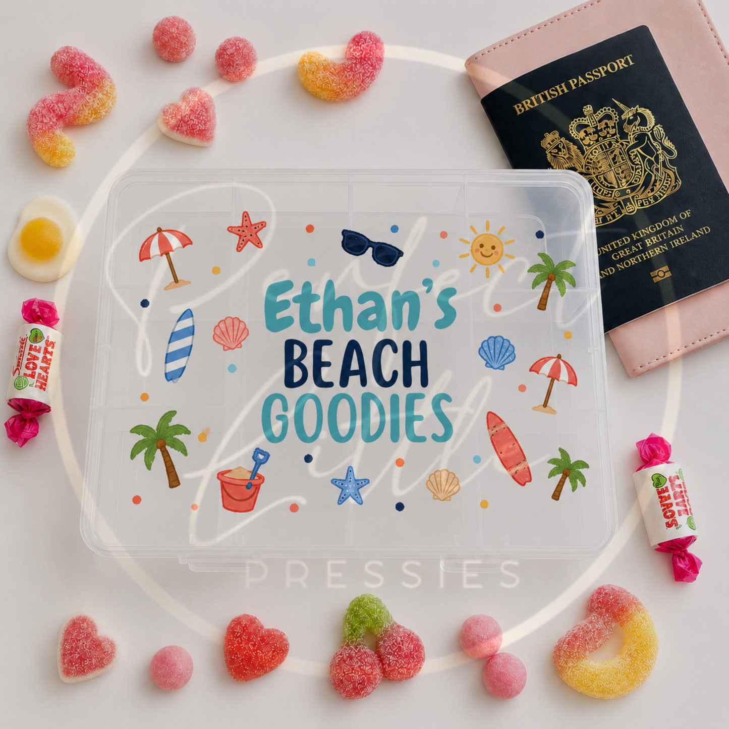 CUSTOM ADHESIVE DECAL - Beach Goodies